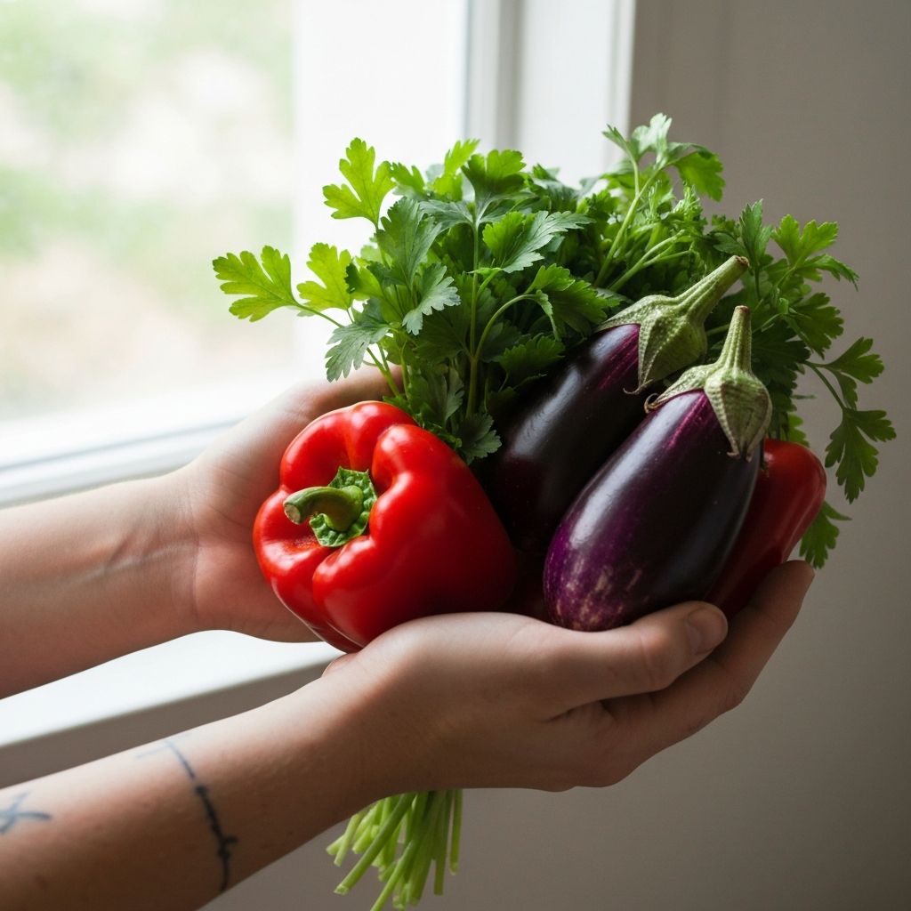 Fresh herbs and vegetables representing nutrition